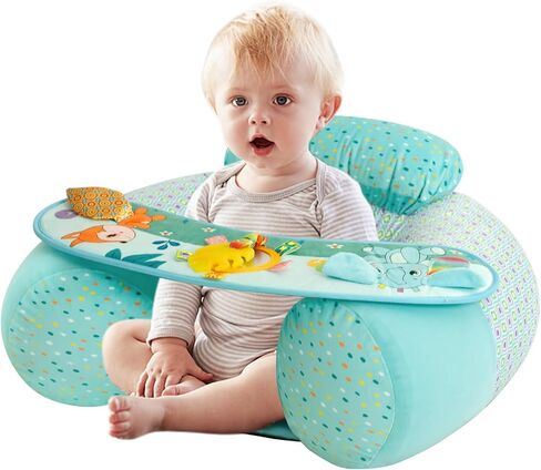 Upgraded Blublu Park Wider U-Shape Inflatable Sit Me Up Floor Seat for Baby 3-36 Months with Cover, Portable Baby Chair with Activity Sensory Tray for Sitting Up, Infant Floor Seats & Loungers, Piano in Saudi Arabia