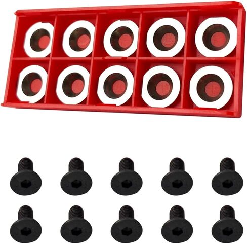 10Pcs 16mm Round Carbide Inserts Indexable Replacement Cutters Inserts Knives Set with Screws Fits for Full and Pro Size Popular DIY Woodworking Lathe Wood Turning Finisher Hollower Tools in Saudi Arabia