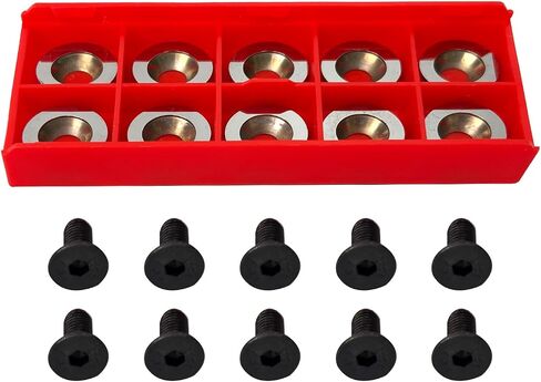 10Pcs 16mm Round Carbide Inserts Indexable Replacement Cutters Inserts Knives Set with Screws Fits for Full and Pro Size Popular DIY Woodworking Lathe Wood Turning Finisher Hollower Tools in Saudi Arabia