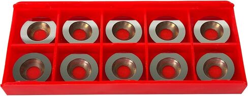 10Pcs 16mm Round Carbide Inserts Indexable Replacement Cutters Inserts Knives Set with Screws Fits for Full and Pro Size Popular DIY Woodworking Lathe Wood Turning Finisher Hollower Tools in Saudi Arabia