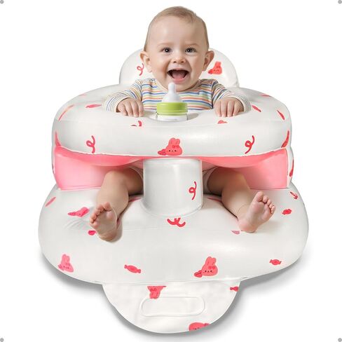 Upgraded Inflatable Baby Seat for 4-36 Months Babies, Tozzaroo Baby Floor Chair with Built-in Air Pump, Full Surround Protection Infant Support Seat for Learning to Sit,Outdoor, Travel (Bear) in Saudi Arabia