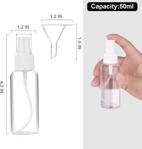 2oz Amber Glass Spray Bottles, 4 Pack Small Spray Bottle Mist Sprayer, Mini Travel Empty Fine Mist Spray Bottles with Funnel Dropper for Essential Oils, Hair, Perfume, Plants in Kuwait