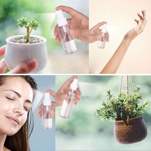 2oz Amber Glass Spray Bottles, 4 Pack Small Spray Bottle Mist Sprayer, Mini Travel Empty Fine Mist Spray Bottles with Funnel Dropper for Essential Oils, Hair, Perfume, Plants in Kuwait
