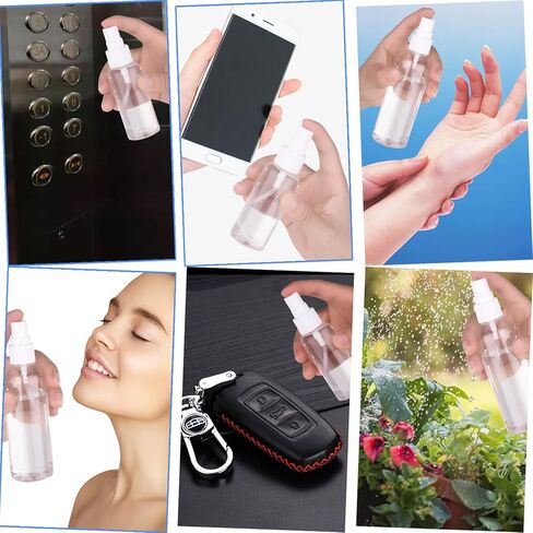 2oz Amber Glass Spray Bottles, 4 Pack Small Spray Bottle Mist Sprayer, Mini Travel Empty Fine Mist Spray Bottles with Funnel Dropper for Essential Oils, Hair, Perfume, Plants in Kuwait