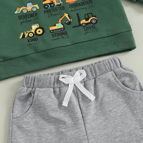 Fernvia Toddler Boy Fall Winter Clothes God Says I Am Long Sleeve Pullover Sweatshirts + Solid Joggers Pants Outfits Set in Kuwait