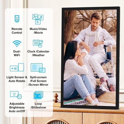 21.5 "-إطار صور رقمي كبير-32 جيجا بايت ، 1920 × 1080 IPS FHD 1080p ، تدوير تلقائي ، شارك في الفيديو عبر البريد الإلكتروني ، مثبتة على الحائط ، تخزين سحابة مجاني ، هدية للأب الأب. in Saudi Arabia