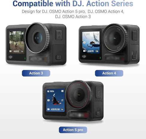 غطاء العدسة المعدنية من الألومنيوم JJC لـ DJI Osmo Action 5 Pro 4 3 ، غطاء متين خفيف الوزن مع إيفا الداخلية الناعمة ، حماية غطاء العدسة الزجاجية من صدع الكراك عند عدم استخدام ، Action5 Accessories in Saudi Arabia