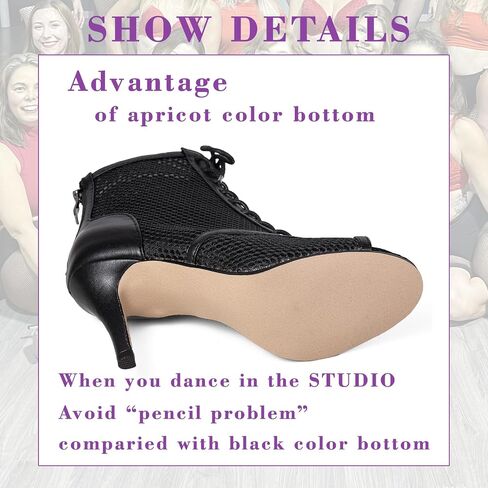 Women's Peep Toe Stiletto Dance Heels-Summer Sexy Black Dancing Booties, Comfortable Performance Shoes for Parties & Practice in Saudi Arabia