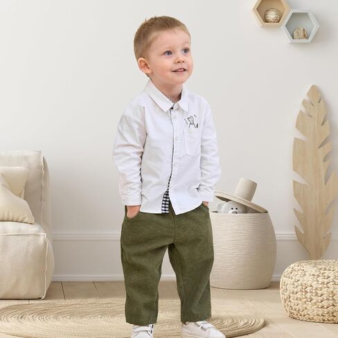 Neutocd Baby Boy Pants Infant Uniform Jogger Sweatpants Stretch Toddler Boys Chino Pants with Pocket in Kuwait