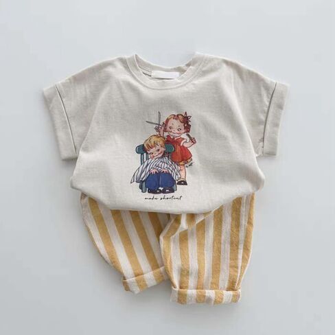 Boys' Cotton Linen Harem Bloomers Pants for Baby Toddler Striped Bloomer Elastic Basic Harem Pants Joggers 6-12 Months Yellow in Saudi Arabia
