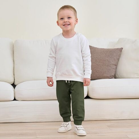 Dream Bus 2 Pack Toddler Boy Pants مع الجيوب الصغيرة والطفل السراويل الصعود ، سروال من القطن لمدة 9 أشهر - 4T in Kuwait