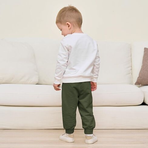 Dream Bus 2 Pack Toddler Boy Pants مع الجيوب الصغيرة والطفل السراويل الصعود ، سروال من القطن لمدة 9 أشهر - 4T in Kuwait