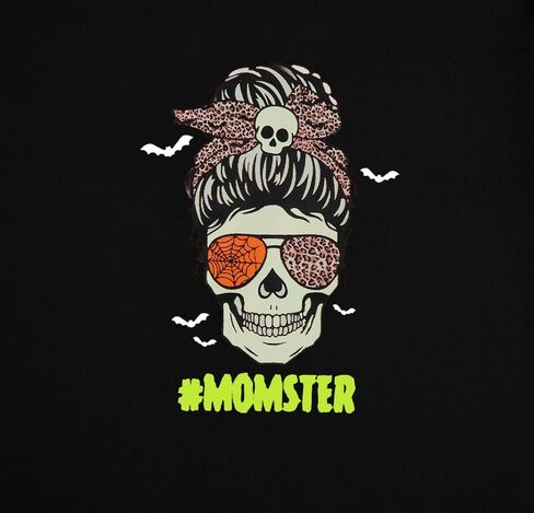 LOTUCY Momster Sweatshirt Women Funny Mom Pullover Halloween Skull Graphic Long Sleeve Shirts Tops in Kuwait