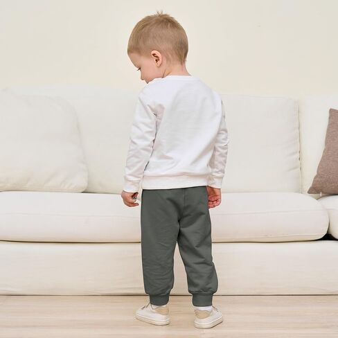 Dream Bus 2 Pack Toddler Boy Pants مع الجيوب الصغيرة والطفل السراويل الصعود ، سروال من القطن لمدة 9 أشهر - 4T in Kuwait