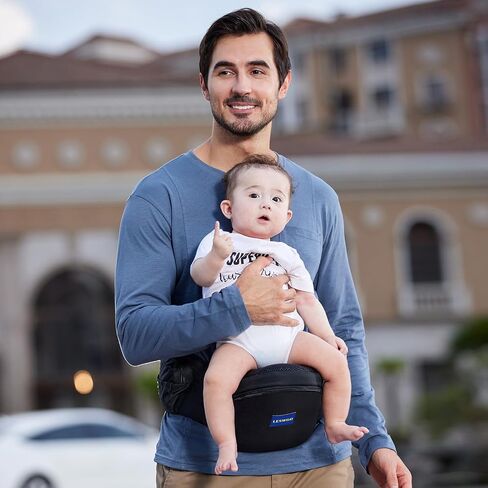 Baby Hip Carrier,Adjustable Extended Waistband with Various Pockets-Ergonomic,Baby Carrier with Hip Seat for Newborns & Toddlers(Black) in Saudi Arabia