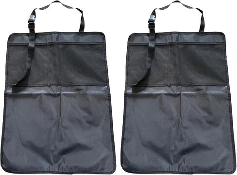 leechio 2 PCS Child-proof Rear Seat Cover, Kick-proof Children Kick Mats Back Seat Protector, Universal Car Back Seat Protector, for Car Travel Accessories (Black #2) in Saudi Arabia