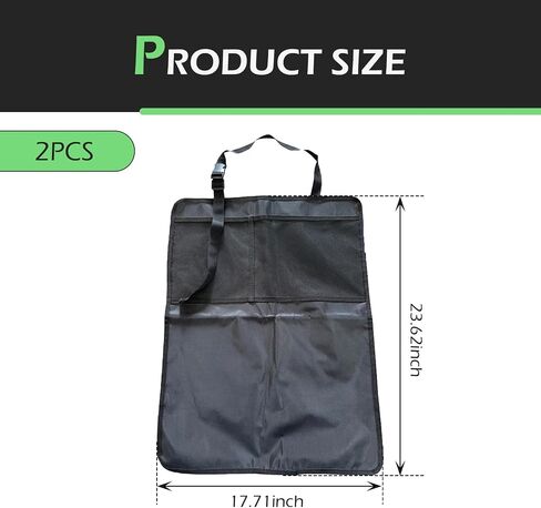 leechio 2 PCS Child-proof Rear Seat Cover, Kick-proof Children Kick Mats Back Seat Protector, Universal Car Back Seat Protector, for Car Travel Accessories (Black #2) in Saudi Arabia