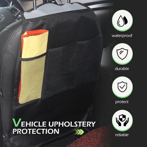 leechio 2 PCS Child-proof Rear Seat Cover, Kick-proof Children Kick Mats Back Seat Protector, Universal Car Back Seat Protector, for Car Travel Accessories (Black #2) in Saudi Arabia