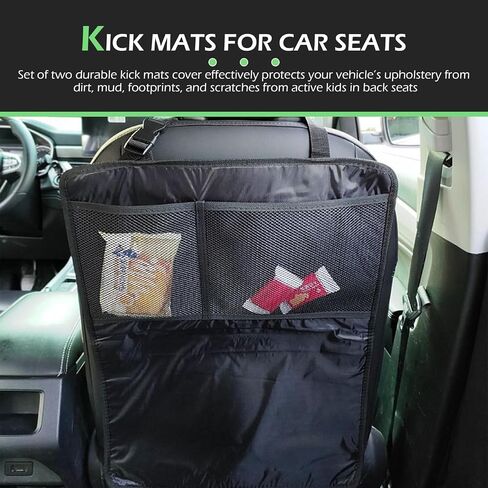 leechio 2 PCS Child-proof Rear Seat Cover, Kick-proof Children Kick Mats Back Seat Protector, Universal Car Back Seat Protector, for Car Travel Accessories (Black #2) in Saudi Arabia