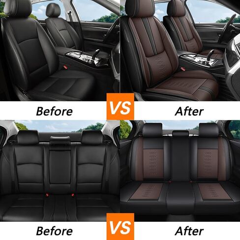 2 أغطية مقعد للسيارة الأمامية لأغطية مقاعد Hyundai Santa Fe Sport 2014-2018 مع دعم مقعد للقطعة من Nappa Leather المضادة للانزلاق لـ Hyundai Santa Fe Sport （Black & Gray-Deluxe） in Kuwait