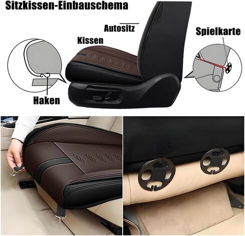 2 أغطية مقعد للسيارة الأمامية لأغطية مقاعد Hyundai Santa Fe Sport 2014-2018 مع دعم مقعد للقطعة من Nappa Leather المضادة للانزلاق لـ Hyundai Santa Fe Sport （Black & Gray-Deluxe） in Kuwait