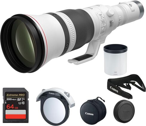 Canon RF 1200mm F/8 L هي عدسة USM-عدسة Super-Telephoto Prime مع تثبيت الصور وبناء L-Series للطيور والرياضة (5056C002) + 64 جيجابايت بطاقة الذاكرة in Saudi Arabia
