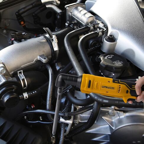 Ratchet Electric ، Cordless Ratchet 3/8 "، 93lb-Ft-lectric Ratchet Wrench ، مفتاح محرك مربع مع شريط تمديد ، محول 1/4" و 3 "تمديد مطابق مع بطارية DeWalt (أداة فقط) in Kuwait