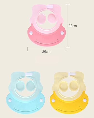 Shower Cap for Kids, Baby Shower Cap bath wash Shampoo rinser shield Hat Adjustable head hair Visor Protection Toddler and Children,Prevent water from entering eyes and ears(Blue) in Kuwait
