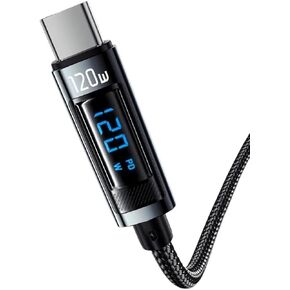 120W Digital Display Data Cable PD Flash Charging 6A Compatible with 14Pro Redjmj K70 X6 3Pro Phone15 LED in Kuwait