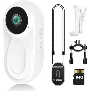 1080P Mini Body Camera with 64GB Card POV Cameras Wearable Action Body Cam with Magnetic Lanyard Thumb Size Hands Free Recording Body Worn Camera Portable Video Camcorder Mount for Pets Cycling Travel in Kuwait