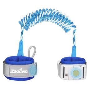 Zooawa Toddler Leash ، الأطفال الصغار تسخير رابط معصم مضاد لضد مع قفل مغناطيسي ، سلامة عاكسة للأطفال المشي مع المعصم لمدة 2،3،4 سنة فتيان ، والأزرق in Kuwait