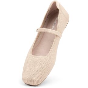 Women's Ballet Flats Square Toe Slip On Shoes Knit Dress Mary Jane Flats Woman Comfy Soft Causal Work Walking in Saudi Arabia