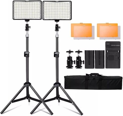 LED Video Light 2 in 1 Camer Camera Plans Lample Lampography Lighting مع مرشح بطارية ترايبود لتصوير الصور in Saudi Arabia