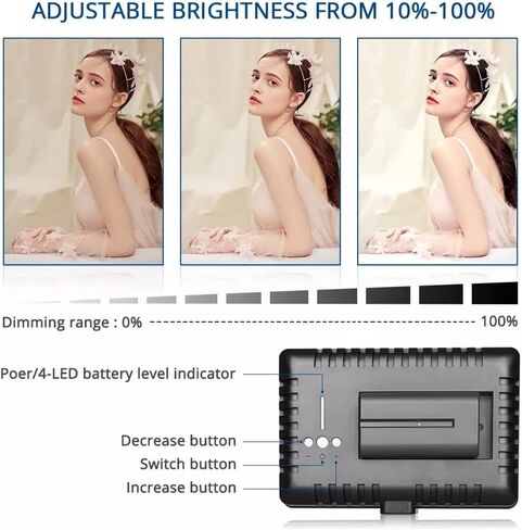 LED Video Light 2 in 1 Camer Camera Plans Lample Lampography Lighting مع مرشح بطارية ترايبود لتصوير الصور in Saudi Arabia
