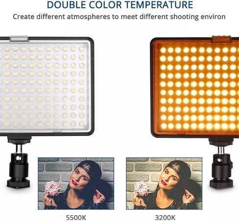LED Video Light 2 in 1 Camer Camera Plans Lample Lampography Lighting مع مرشح بطارية ترايبود لتصوير الصور in Saudi Arabia