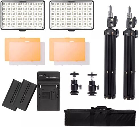 LED Video Light 2 in 1 Camer Camera Plans Lample Lampography Lighting مع مرشح بطارية ترايبود لتصوير الصور in Saudi Arabia