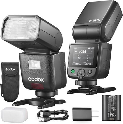 Godox V480 Flash V480C كاميرا فلاش ، بطارية ليثيوم مدمجة ، 1/8000 HSS ، 2.4GX اللاسلكي TTL ، وقت إعادة تدوير 1.7S ، 650 POPS كامل الطاقة لكاميرا Canon (V480C) in Saudi Arabia