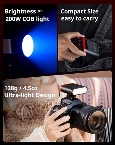SmallRig RS20 Mini Camera Flash for Canon for Sony, GN12 Speedlite Flash for Camera with 2000mAh Battery OLED Screen, 8 Levels 500 Full-Power Flashes/1.8s Recycle/6500K, A/M Mode 1/1-1/128-5374 in Saudi Arabia