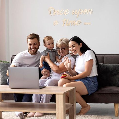Once Upon a Time Sign Nursery Decor, Wood Reading Sign Wall Decor DIY Family Bookshelf Home Decoration for Reading Corner Kids Room Family Bookshelf Home Décor Birthday Present DIY Decoration in Saudi Arabia