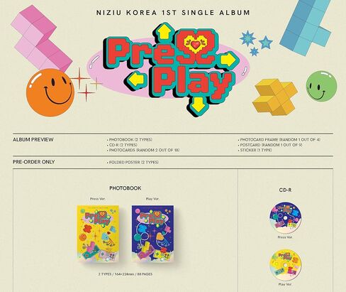 Niziu اضغط على تشغيل 1st Single Album Prose CD+88P Photobook+2p Photocard+1ea photocard frame+1p postcard+1ea sticker+Tracking Sealed in Kuwait