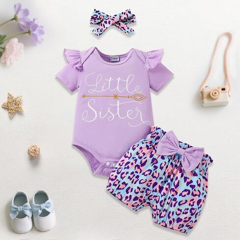Big Sister Little Sister Matching Outfits for Girls Baby Toddler Girl Clothes Skirt Set 3Pcs in Kuwait