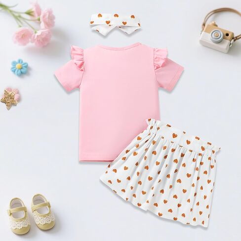 Big Sister Little Sister Matching Outfits for Girls Baby Toddler Girl Clothes Skirt Set 3Pcs in Kuwait