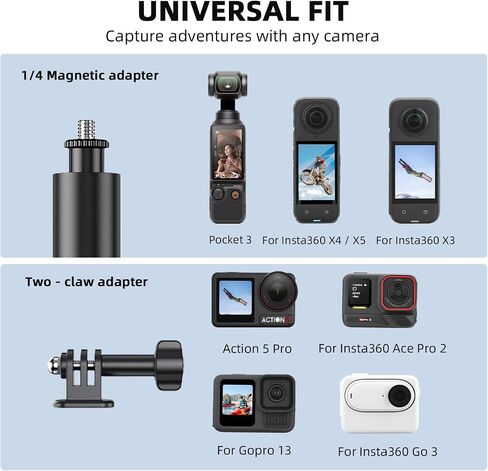 Case Bag + Silicone Lens Cap + 2 Pack Screen Protector & 53" Invisible Selfie Stick Bundle, Carrying Case with Wrist Strap and Carabiner and Extended Monopod Pole for Insta 360 X5 X4 Accessories in Saudi Arabia
