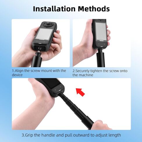Case Bag + Silicone Lens Cap + 2 Pack Screen Protector & 53" Invisible Selfie Stick Bundle, Carrying Case with Wrist Strap and Carabiner and Extended Monopod Pole for Insta 360 X5 X4 Accessories in Saudi Arabia