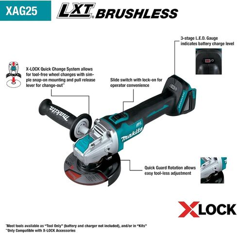 Makita XAG25Z-R 18V ​​LXT LITTLING LITHIUM-ION 4-1 / 2 in. / 5 in. in Saudi Arabia