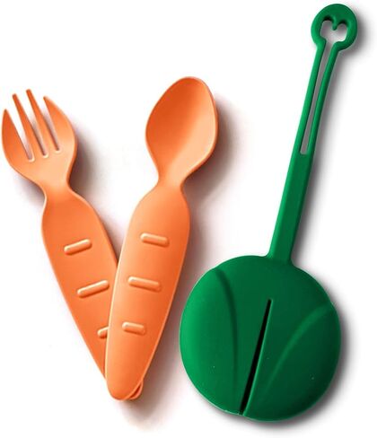 تم تعيين أواني الأطفال مع Case-BPA Fork & Spoon-أدوات مائدة سفر آمنة قابلة لإعادة الاستخدام ، ومقدمة للأطباق للمدارس ، وصناديق الغداء ، والرعاية النهارية والرعاية (الأزرق) (الأزرق) in Saudi Arabia