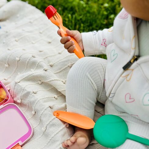 تم تعيين أواني الأطفال مع Case-BPA Fork & Spoon-أدوات مائدة سفر آمنة قابلة لإعادة الاستخدام ، ومقدمة للأطباق للمدارس ، وصناديق الغداء ، والرعاية النهارية والرعاية (الأزرق) (الأزرق) in Saudi Arabia