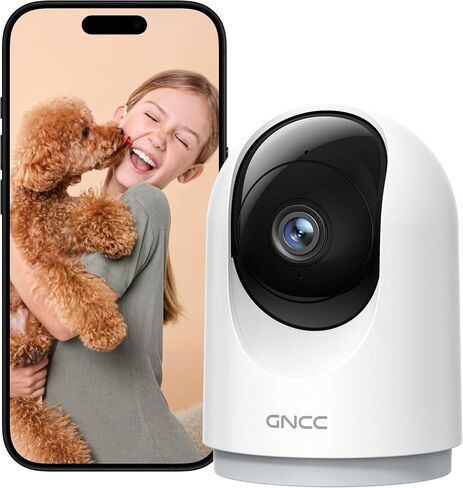 GNCC 2K Indoor Security Camera with Motion Detection, 2.4G WiFi, 1Pack | Motion Detection, Baby/Pet Camera with Phone App, Night Vision, 2-Way Audio, TF/Cloud Storage, Works with Alexa & Google Home in Saudi Arabia