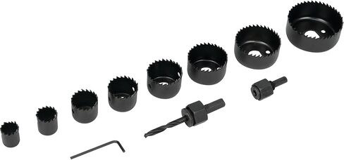 Performance Tool 1987 12 Pc. Hole Saw Kit, 3/4 in. to 2-1/2 in., Heat-Treated Carbon Steel, Great for Wood and PVC, 1 in. Cutting Depth in Saudi Arabia