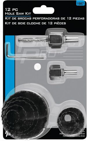 Performance Tool 1987 12 Pc. Hole Saw Kit, 3/4 in. to 2-1/2 in., Heat-Treated Carbon Steel, Great for Wood and PVC, 1 in. Cutting Depth in Saudi Arabia